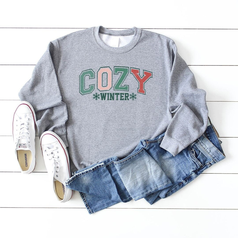 Cozy Winter Varsity Graphic Sweatshirt