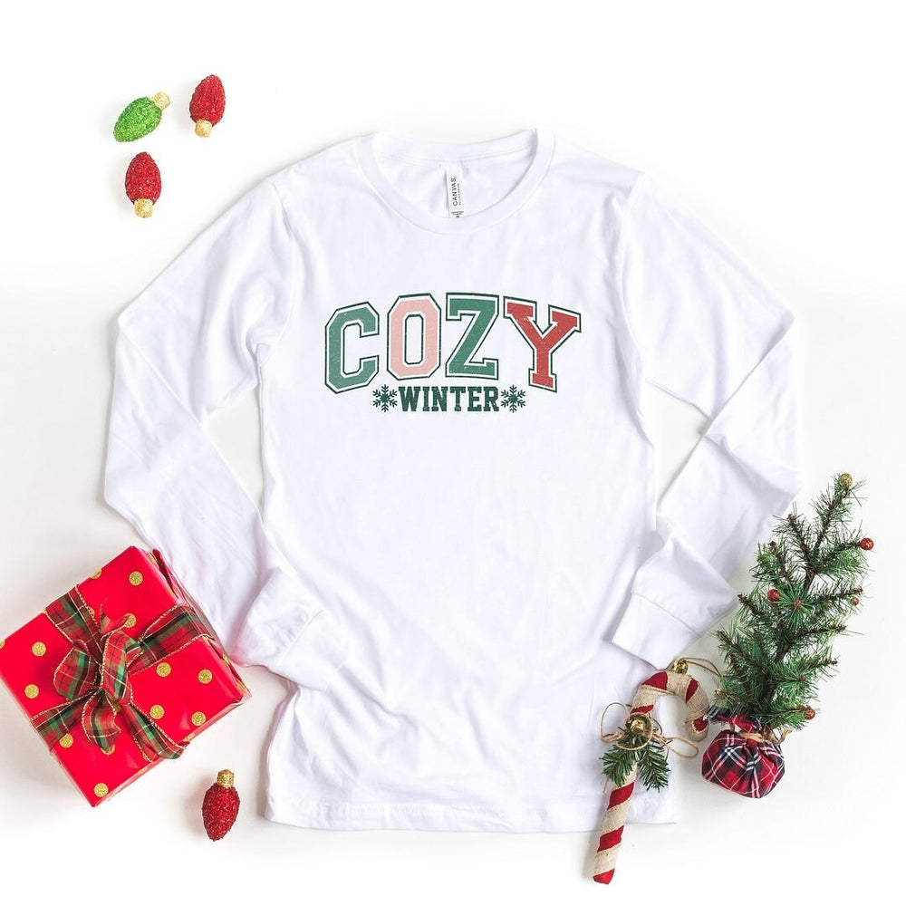 Cozy Winter Varsity Long Sleeve Tee