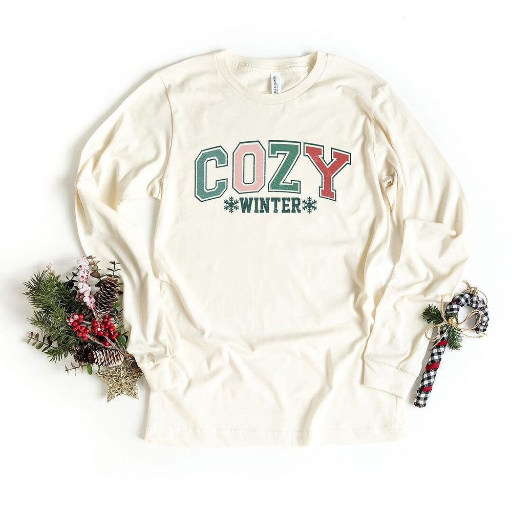 Cozy Winter Varsity Long Sleeve Tee