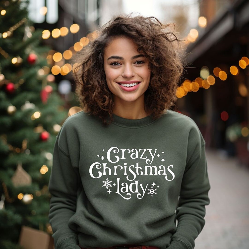 Crazy Christmas Lady Graphic Sweatshirt