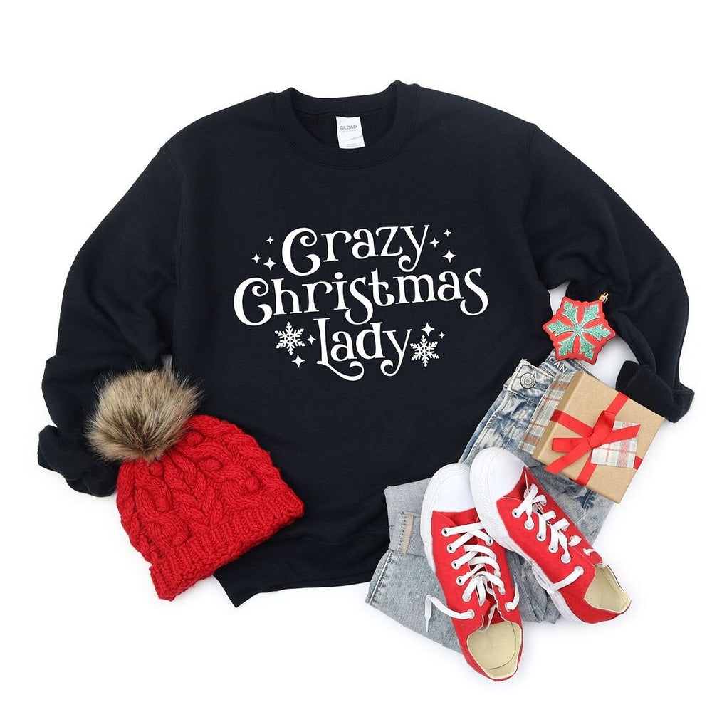 Crazy Christmas Lady Graphic Sweatshirt