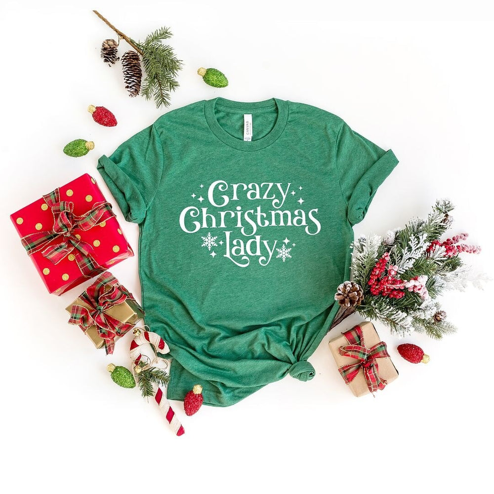 Crazy Christmas Lady Short Sleeve Tee