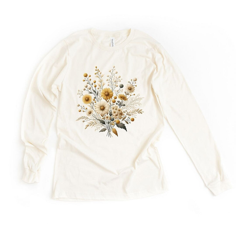 Cream and Gold Bouquet Long Sleeve Tee