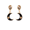 Crystal Black Moon Drop Earrings