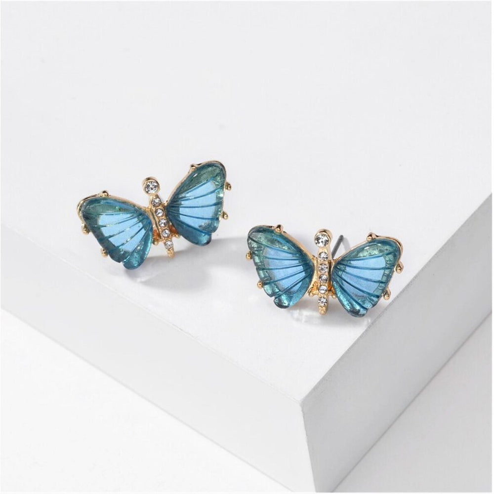 Crystal Butterfly Stud Earrings