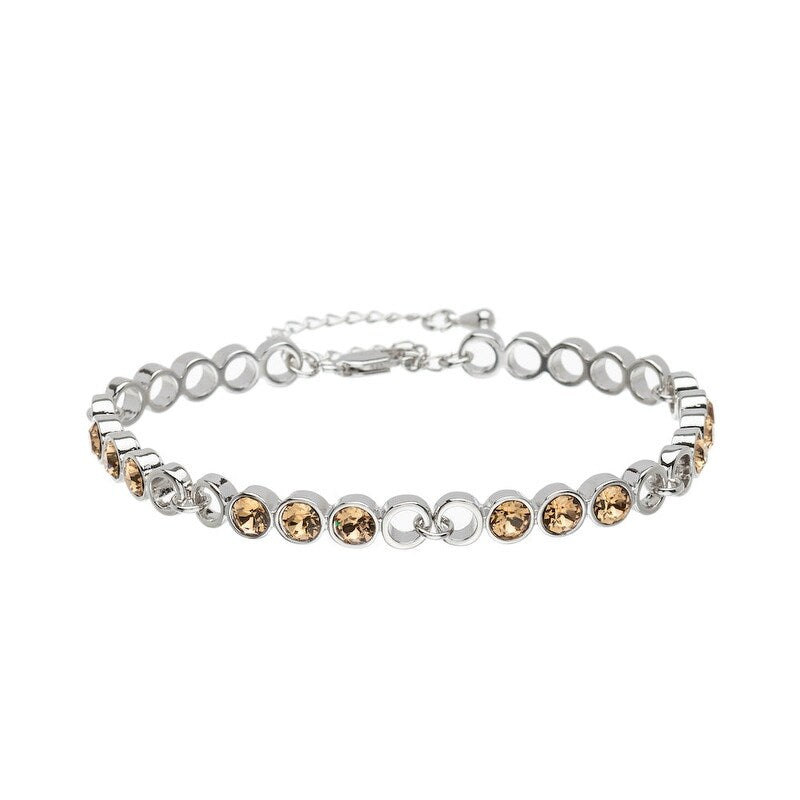 Crystal Circular & Open Linked Bracelet