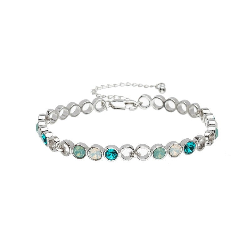 Crystal Circular & Open Linked Bracelet