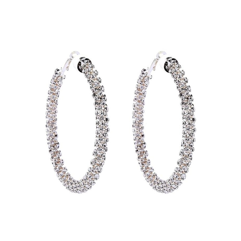 Crystal Clustered Hoop Earrings