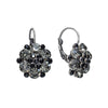 Crystal Floral Leverback Earrings