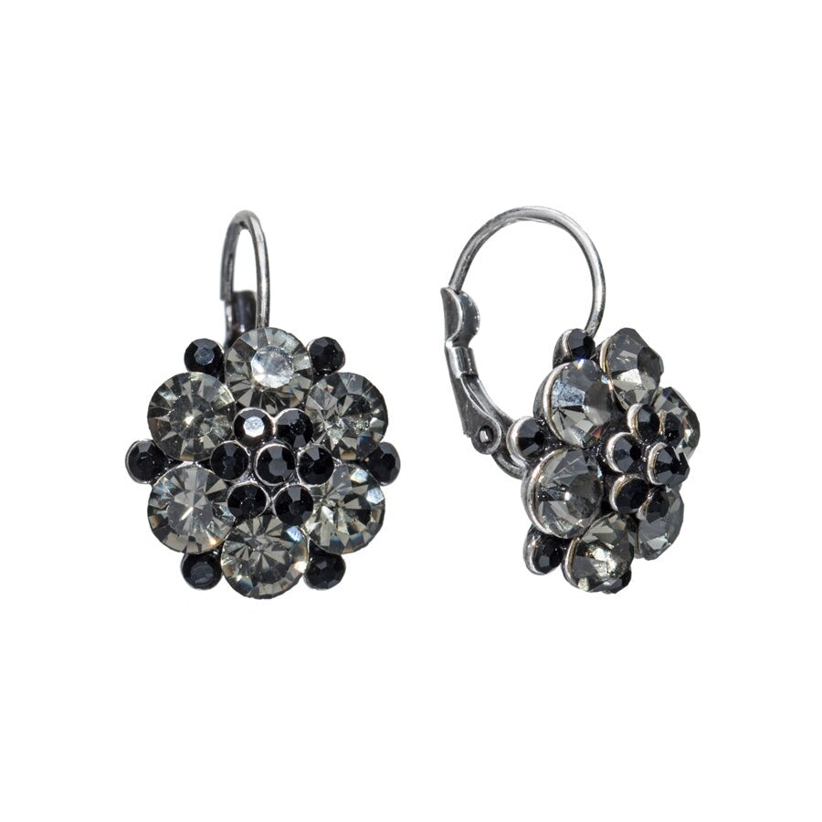 Crystal Floral Leverback Earrings