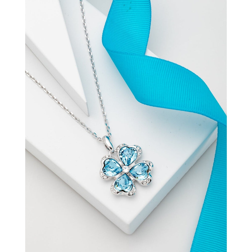 Crystal Four Leaf Clover Pendant Necklace