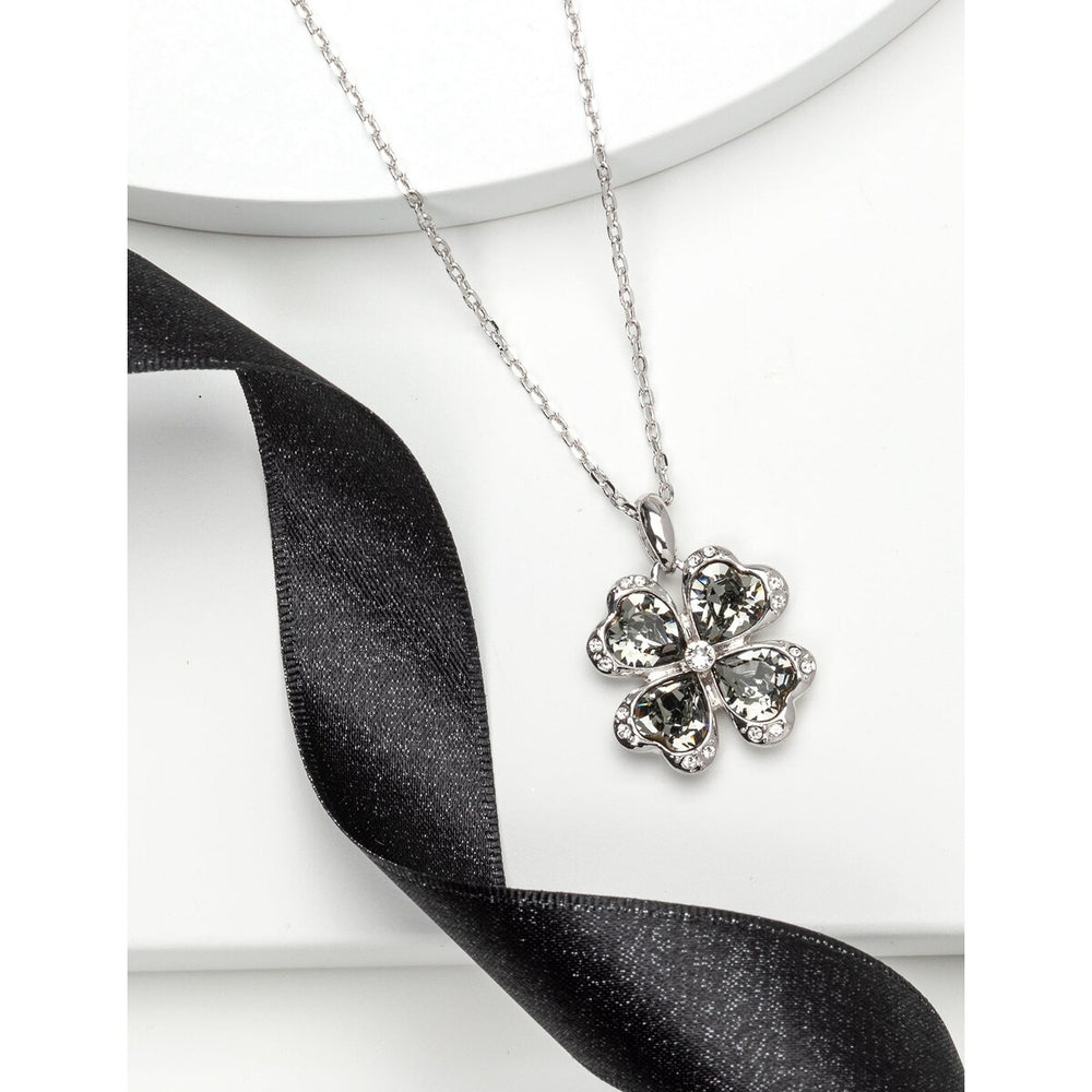 Crystal Four Leaf Clover Pendant Necklace