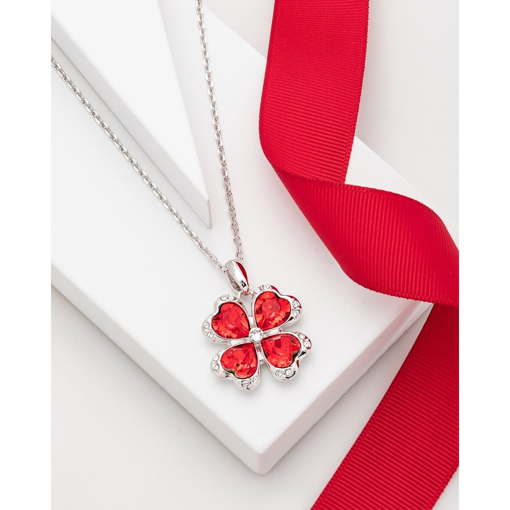 Crystal Four Leaf Clover Pendant Necklace