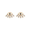 Crystal Goldtone Baguette Evil Eye Stud Earrings