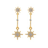 Crystal Goldtone Dual Star Bar Drop Earrings