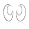 Crystal Half Moon Hoop Earrings