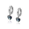 Crystal Heart Huggie Hoop Earrings