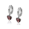 Crystal Heart Huggie Hoop Earrings