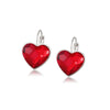 Crystal Heart Leverback Earrings