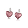 Crystal Heart Leverback Earrings