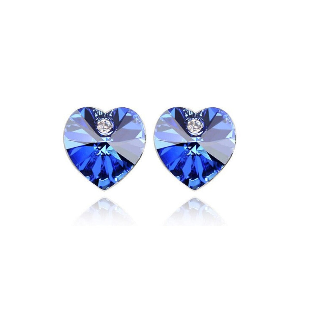 Crystal Heart Stud Earrings