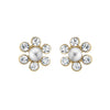 Crystal Imitation Pearl Flower Stud Earrings