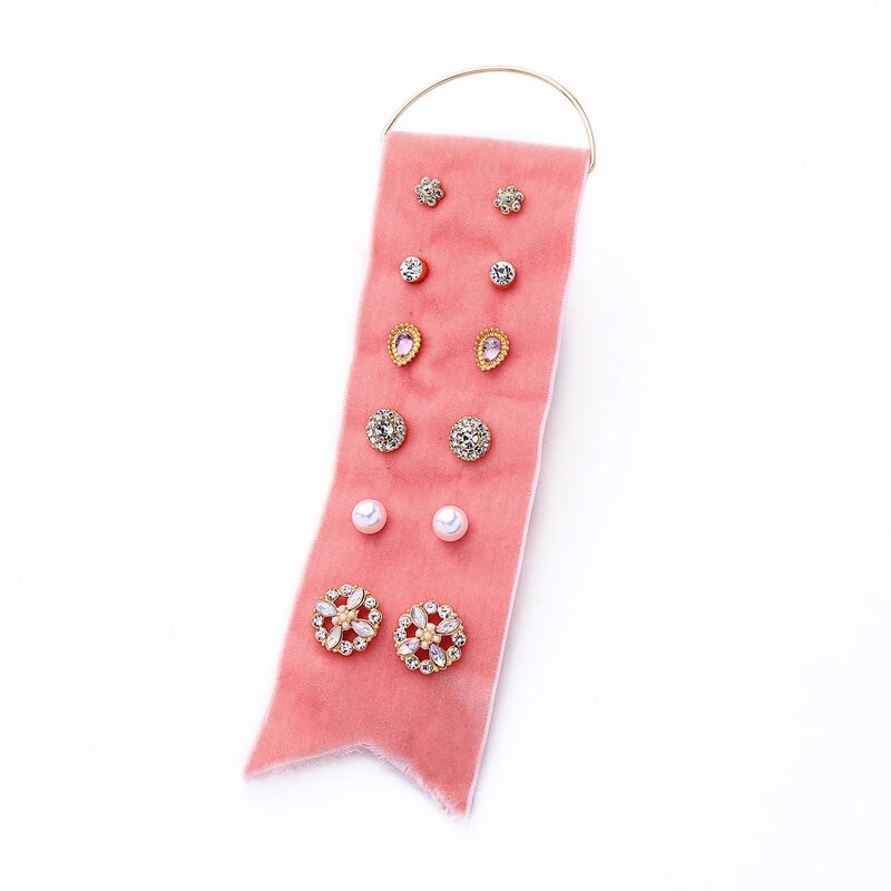 Crystal Imitation Pearl Stud Set