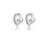 Crystal Pave Open Heart Stud Earrings