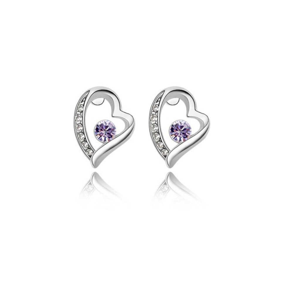 Crystal Pave Open Heart Stud Earrings