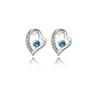 Crystal Pave Open Heart Stud Earrings