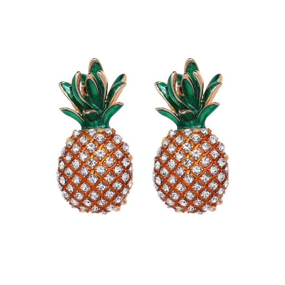 Crystal Pave Pineapple Stud Earrings