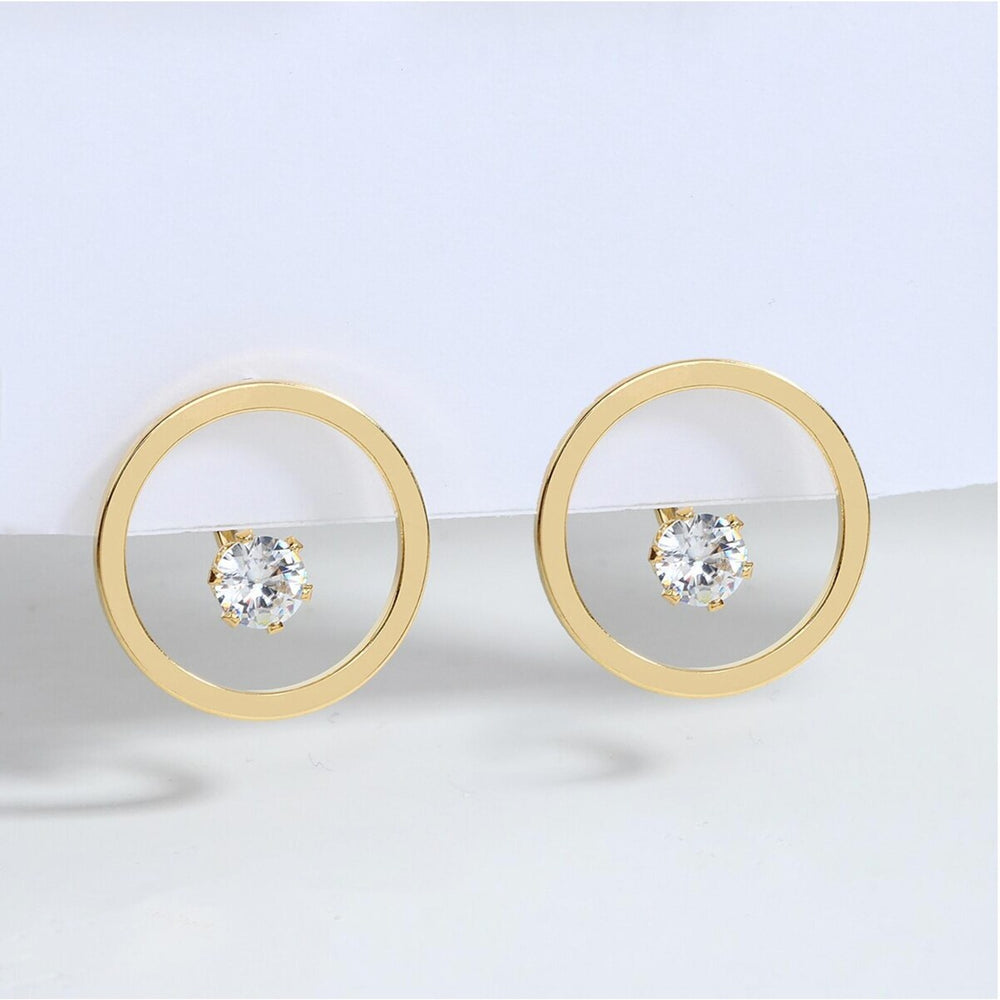 Crystal Prong Circle Ear Cuff