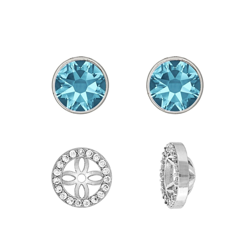 Crystal Two-Way Wear Halo Stud Earrings