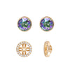 Crystal Two-Way Wear Halo Stud Earrings