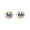 Crystal Two-Way Wear Halo Stud Earrings