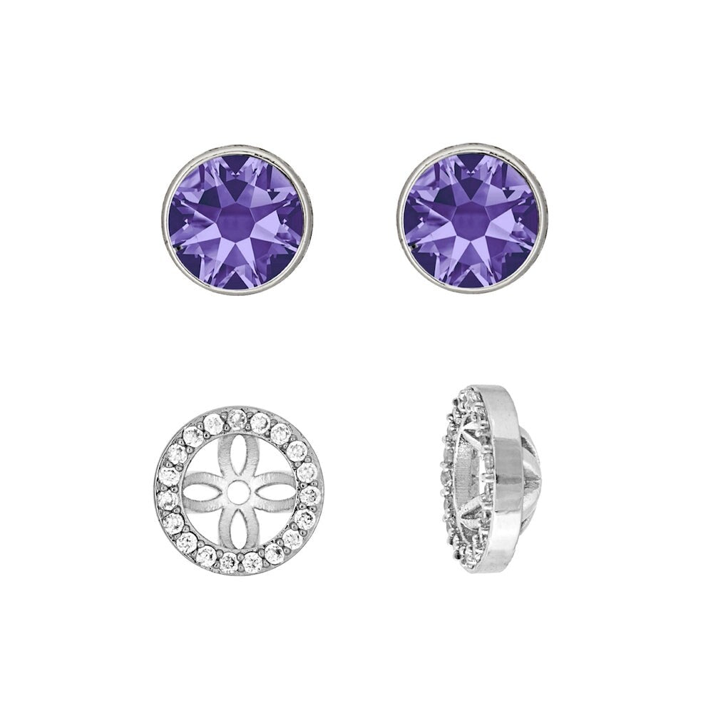 Crystal Two-Way Wear Halo Stud Earrings