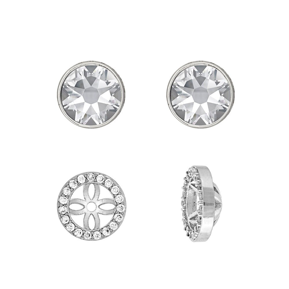 Crystal Two-Way Wear Halo Stud Earrings