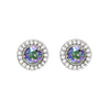 Crystal Two-Way Wear Halo Stud Earrings