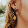 Crystal & Goldtone Sun Star Drop Earrings