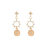 Crystal & Goldtone Sun Star Drop Earrings