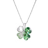 Crystal & Pave Four Leaf Clover Pendant Necklace