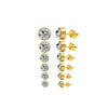 Crystal and Goldtone Graduated Stud Earring Set