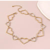 Crystal and Goldtone Open Heart Choker Necklace - White