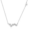 Cubic Zirconia Clustered Stars Necklace - White