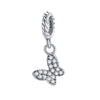 Cubic Zirconia Sterling Silver Butterfly Charm