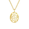 Cubic Zirconia & Goldtone Floral Oval Pendant Necklace - White