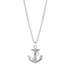 Cubic Zirconia & Sterling Silver Anchor Pendant Necklace - White