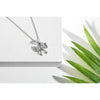 Cubic Zirconia & Sterling Silver Bow Pendant Necklace - White