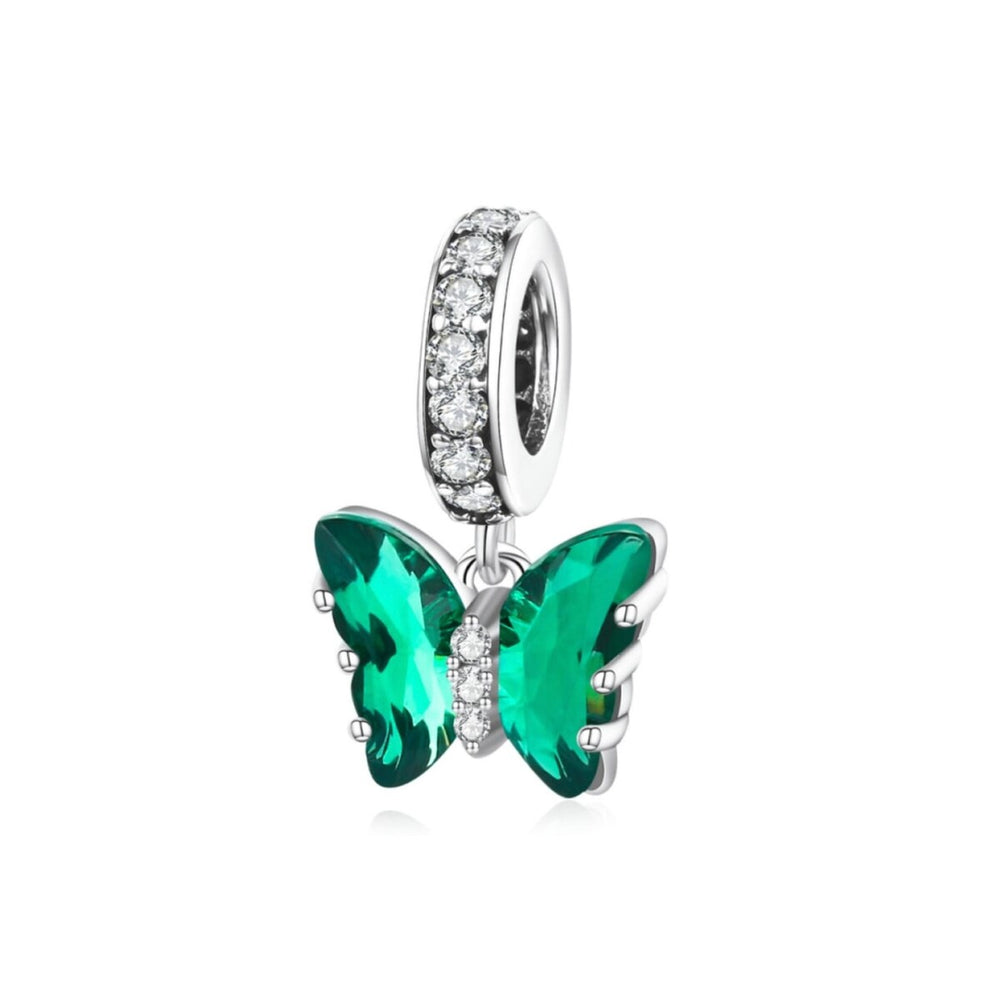 Cubic Zirconia & Sterling Silver Butterfly Charm