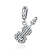 Cubic Zirconia & Sterling Silver Cello Charm